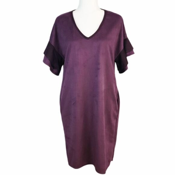 Bluheaven Boho Purple Matted Velvet Tunic Dress S - Picture 2 of 15
